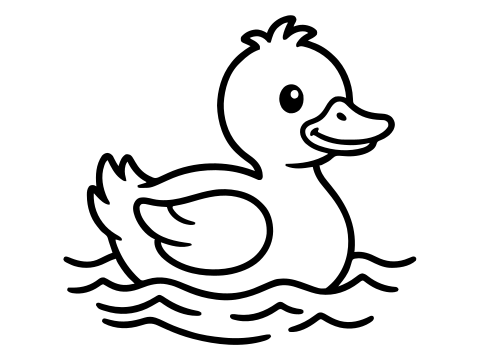 Black and white duck coloring page to print