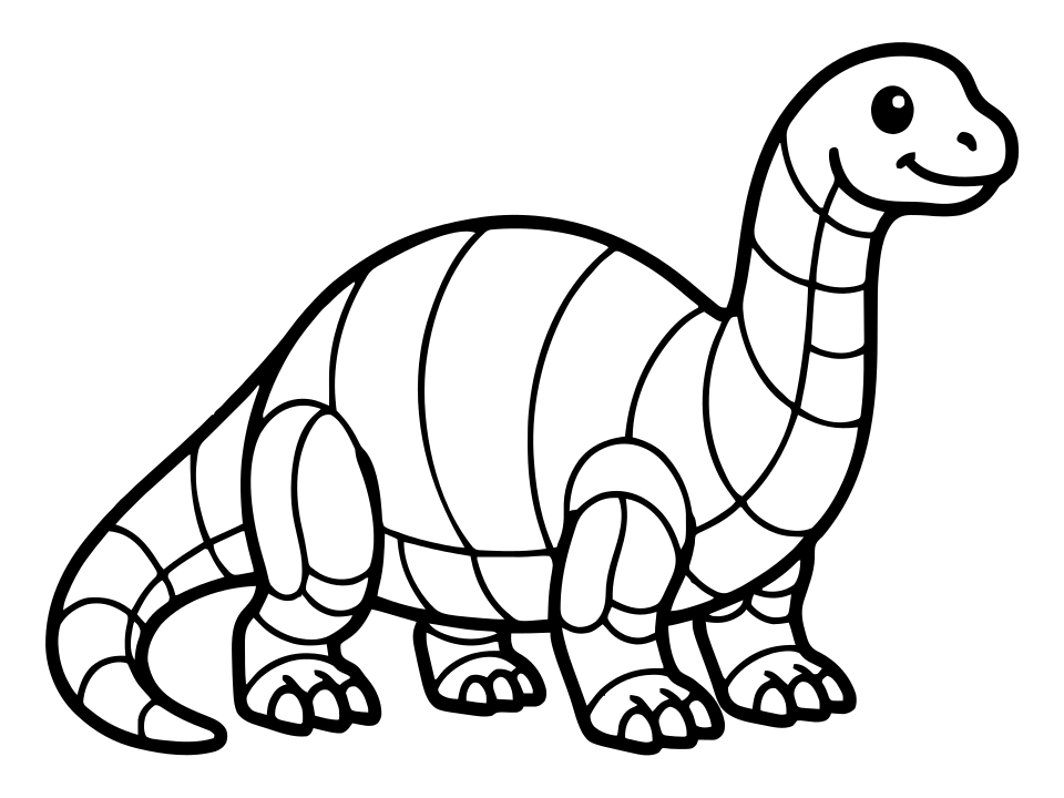 Black and white brachiosaurus coloring page to print