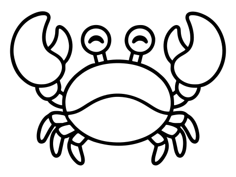 Black and white crab coloring page to print