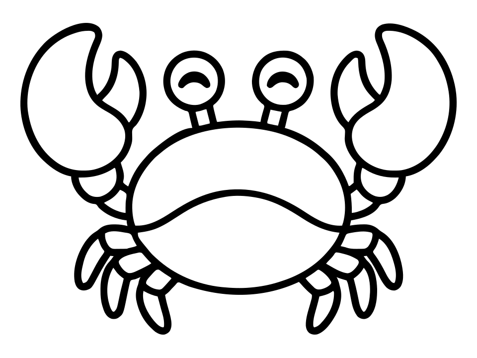 Black and white crab coloring page to print