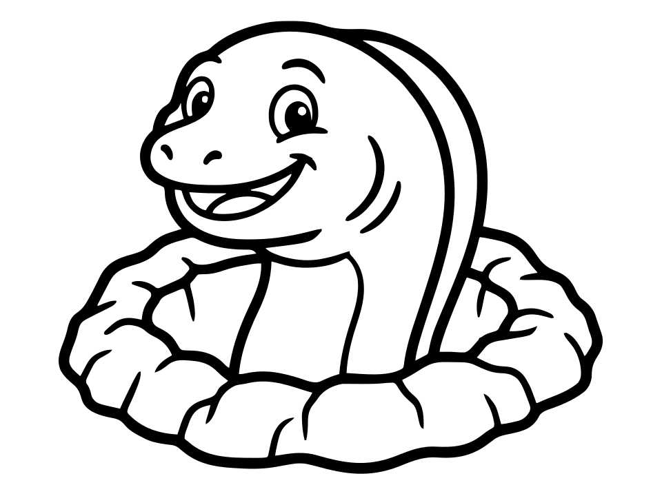 Black and white eel coloring page to print